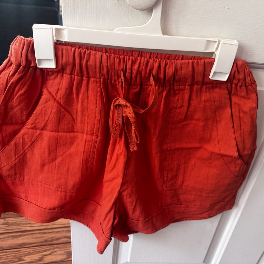 Women's Orange Casual Shorts